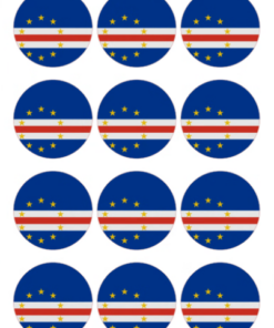Eetbare print Kaapverdië Vlag rond 12 stuks (ca. 6cm)