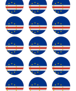 Eetbare print Kaapverdië Vlag rond 15 stuks (ca. 5cm)