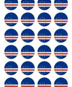 Eetbare print Kaapverdië Vlag rond 24 stuks (ca. 4cm)