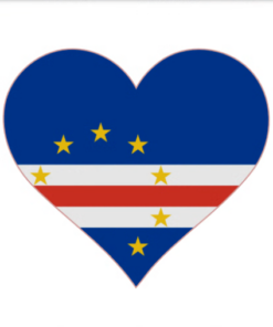 Eetbare print Kaapverdië Vlag hart 1 stuk (ca. 20cm)