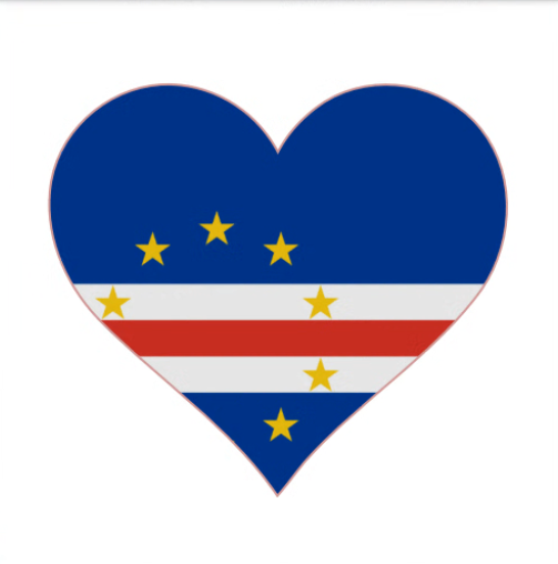 Eetbare print Kaapverdië Vlag hart 1 stuk (ca. 20cm)