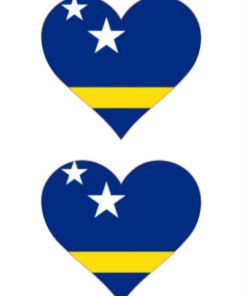 Eetbare print Curacao Vlag hart 2 stuks (ca. 13,5cm)