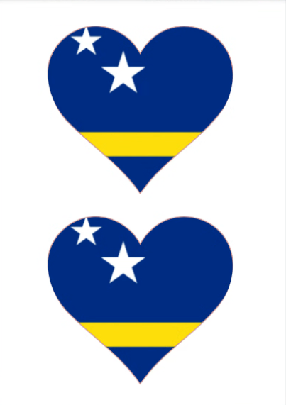 Eetbare print Curacao Vlag hart 2 stuks (ca. 13,5cm)