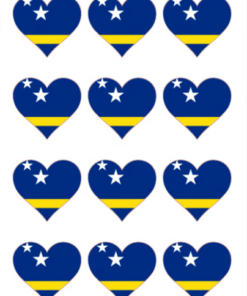 Eetbare print Curacao Vlag hart 12 stuks (ca. 6cm)