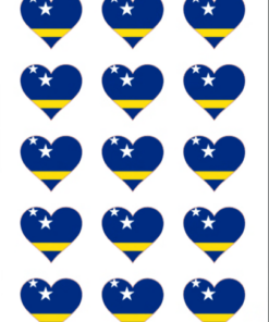 Eetbare print Curacao Vlag hart 15 stuks (ca. 5cm)