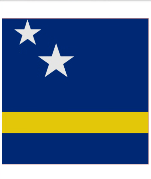 Eetbare print Curacao Vlag vierkant 1 stuk (ca. 20cm)