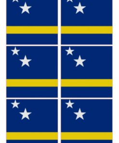 Eetbare print Curacao Vlag vierkant 6 stuks (ca. 9cm)