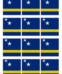 Eetbare print Curacao Vlag vierkant 12 stuks (ca. 6cm)