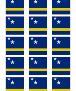 Eetbare print Curacao Vlag vierkant 15 stuks (ca. 5cm)