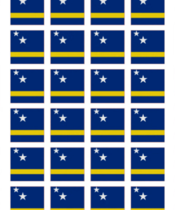 Eetbare print Curacao Vlag vierkant 24 stuks (ca. 4cm)