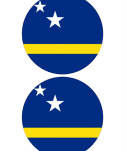 Eetbare print Curacao Vlag rond 2 stuks (ca. 13,5cm)