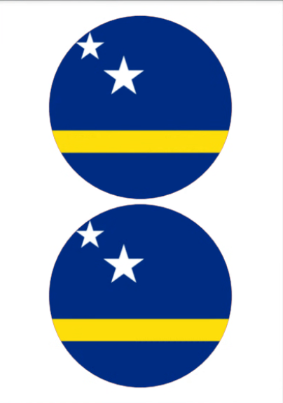 Eetbare print Curacao Vlag rond 2 stuks (ca. 13,5cm)