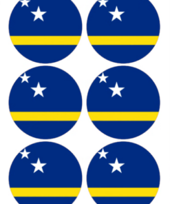 Eetbare print Curacao Vlag rond 6 stuks (ca. 9cm)