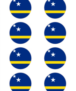 Eetbare print Curacao Vlag rond 8 stuks (ca. 6cm)