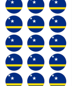 Eetbare print Curacao Vlag rond 15 stuks (ca. 5cm)