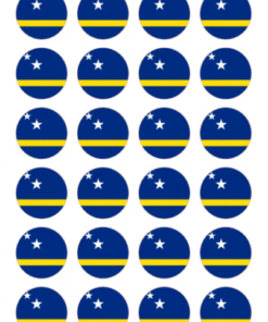 Eetbare print Curacao Vlag rond 24 stuks (ca. 4cm)