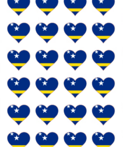Eetbare print Curacao Vlag hart 24 stuks (ca. 4cm)