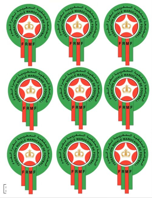 Eetbare print Marokkaanse Voetbalbond 9 stuks