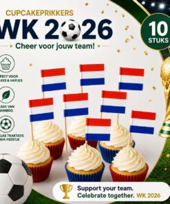 Cupcakeprikkers Nederlandse vlag (10 stuks)