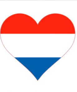 Eetbare print Nederlandse Vlag hart 1 stuk (ca. 20cm)