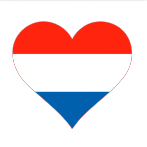 Eetbare print Nederlandse Vlag hart 1 stuk (ca. 20cm)