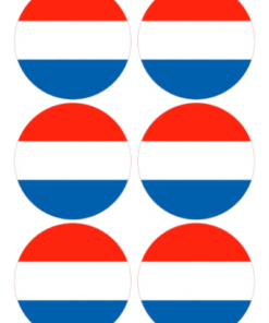 Eetbare print Nederlandse Vlag rond 6 stuks (ca. 9cm)