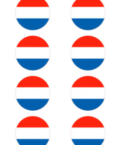 Eetbare print Nederlandse Vlag rond 8 stuks (ca. 6cm)