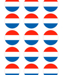 Eetbare print Nederlandse Vlag rond 15 stuks (ca. 5cm)