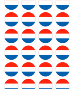 Eetbare print Nederlandse Vlag rond 24 stuks (ca. 4cm)