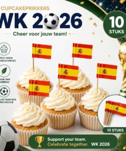 Cupcakeprikkers Spaanse vlag (10 stuks)