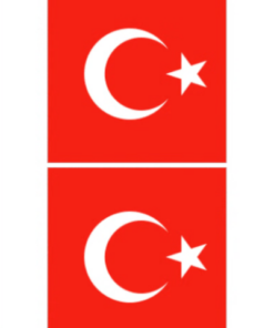 Eetbare print Turkse Vlag vierkant 2 stuks (ca. 13,5cm)