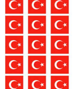 Eetbare print Turkse Vlag vierkant 15 stuks (ca. 5cm)