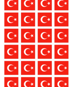 Eetbare print Turkse Vlag vierkant 24 stuks (ca. 4cm)