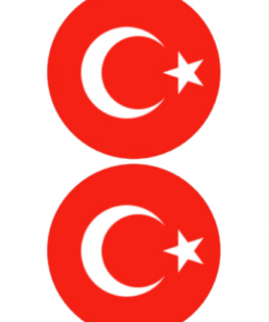 Eetbare print Turkse Vlag rond 2 stuk (ca. 13,5cm)