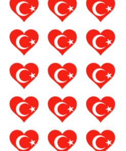 Eetbare print Turkse Vlag hart 15 stuks (ca. 5cm)