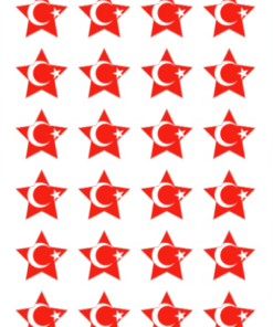 Eetbare print Turkse Vlag ster 24 stuks (ca. 4cm)