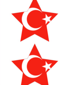 Eetbare print Turkse Vlag ster 2 stuks (ca. 13,5cm)
