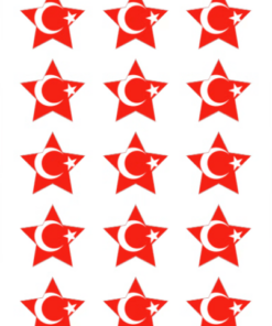 Eetbare print Turkse Vlag ster 15 stuks (ca. 5cm)
